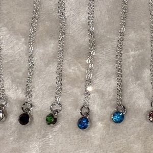 blue gem charm necklace